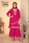 Fathima By Sangeet Vichitra Blooming Silk Kids Girls Wear Kurti Set